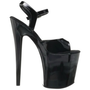 Nero Vernice 20 cm Pleaser FLAMINGO-809 Tacchi Alti Plateau