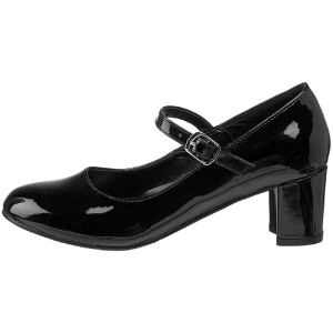 Nero Vernice 5 cm SCHOOLGIRL-50 Scarpe Dcollet Classico Donna