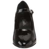 Nero Vernice 8 cm DIVINE-440 scarpe décolleté con tacchi bassi