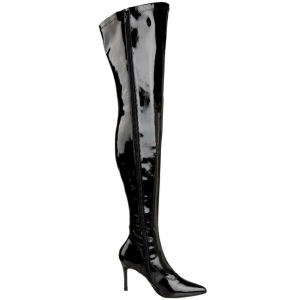 Nero Vernice 9,5 cm LUST-3000 stivali overknee tacco alto