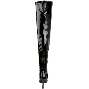 Nero Vernice 9,5 cm LUST-3000 stivali overknee tacco alto