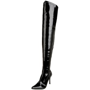Nero Vernice 9,5 cm LUST-3000 stivali overknee tacco alto