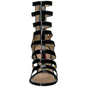 Nero Verniciata 10 cm DREAM-438 grandi taglie stivaletti donna