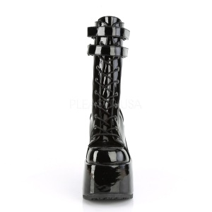 Nero Verniciata 13 cm CAMEL-250 stivaletti demoniacult con plateau