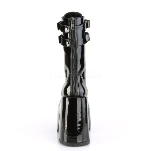 Nero Verniciata 13 cm CAMEL-250 stivaletti demoniacult con plateau