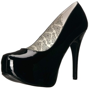 Nero Verniciata 14,5 cm Burlesque TEEZE-06W scarpe dcollet per piedi larghi da uomo