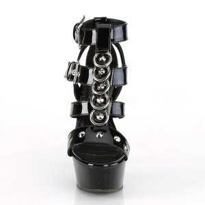 Nero Verniciata 15 cm DELIGHT-658 scarpe pleaser con plateau e tacco alto