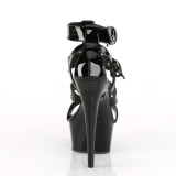Nero Verniciata 15 cm DELIGHT-658 scarpe pleaser con plateau e tacco alto