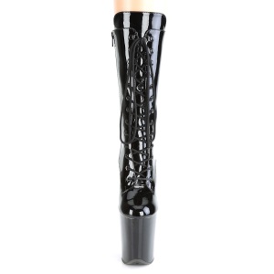 Nero Verniciata 20 cm FLA-1050 tacchi estremi - stivaletti pi plateau alto