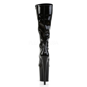 Nero Verniciata 20 cm FLAMINGO-2023 stivali donna con lacci e plateau alto