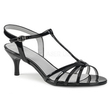 Nero Verniciata 6 cm KITTEN-06 grandi taglie sandali donna