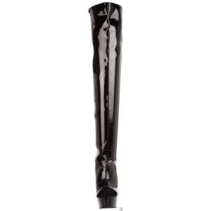 Nero Verniciato 15,5 cm DELIGHT-3017 Plateau Stivali Alti