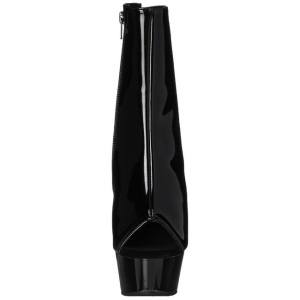 Nero Verniciato 15 cm DELIGHT-1018 Plateau Stivaletti Donna