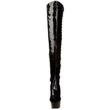 Nero Verniciato 15 cm DELIGHT-3050 plateau suola stivali alti lunghi con tacco