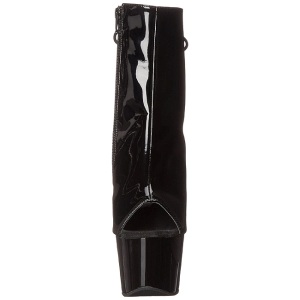 Nero Verniciato 18 cm Pleaser ADORE-1018 Plateau Stivaletti Donna