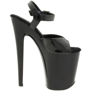 Nero Verniciato 20 cm Pleaser XTREME-809 Tacchi Alti Plateau