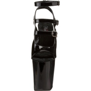 Nero Verniciato 20 cm Pleaser XTREME-873 Tacchi Alti Plateau