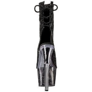 Nero scintillare 18 cm ADORE-1018G stivaletti plateau suola donna