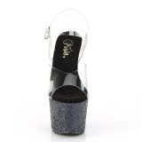 Nero scintillare 18 cm Pleaser SKY-308LG scarpe con tacchi da pole dance