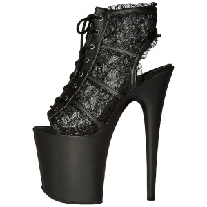 Nero tessuto del merletto 20 cm FLAMINGO-896LC Stivaletti Stringati Donna
