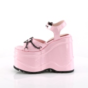 Ologramma 15 cm Demonia WAVE-09 scarpe lolita sandali con zeppa plateau