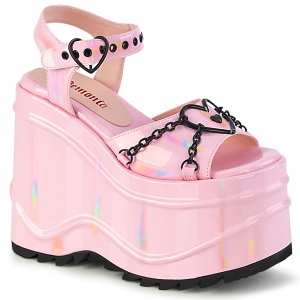 Ologramma 15 cm DemoniaCult WAVE-09 scarpe lolita sandali con zeppa plateau