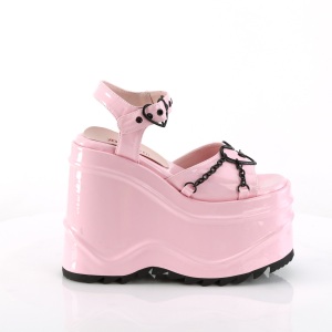 Ologramma 15 cm DemoniaCult WAVE-09 scarpe lolita sandali con zeppa plateau