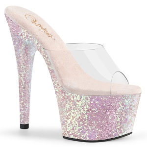 Opal 18 cm ADORE-701LG glitter platform mules womens