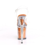 Orange 20 cm FLAMINGO-808GF glitter platform high heels shoes
