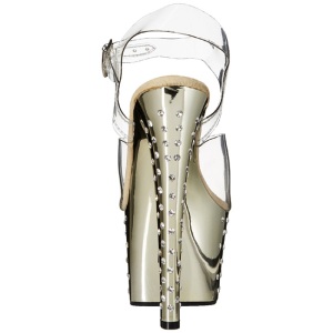 Oro 18 cm Pleaser STARDUST-708 Tacchi Alti Cromo Plateau