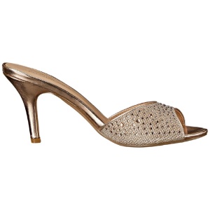 Oro 8,5 cm LUCY-01 scintillare basso ciabatta donna con tacco