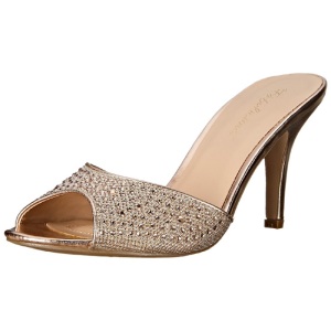 Oro 8,5 cm LUCY-01 scintillare basso ciabatta donna con tacco