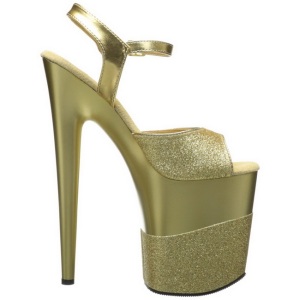 Oro Brillare 20 cm Pleaser FLAMINGO-809-2G Tacchi Alti Plateau