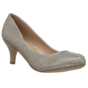 Oro Pietre Cristallo 6,5 cm DORIS-06 Scarpe Dcollet da Sera