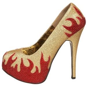 Oro Pietre Scintillanti 14,5 cm Burlesque TEEZE-27 Scarpe donna tacco altissime