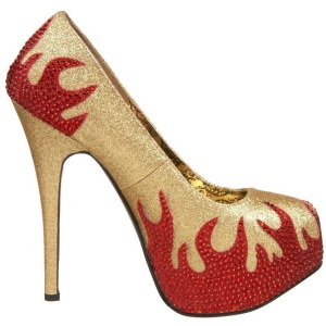 Oro Pietre Scintillanti 14,5 cm Burlesque TEEZE-27 Scarpe donna tacco altissime