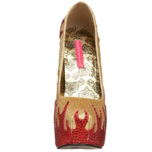 Oro Pietre Scintillanti 14,5 cm Burlesque TEEZE-27 Scarpe donna tacco altissime