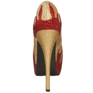 Oro Pietre Scintillanti 14,5 cm Burlesque TEEZE-27 Scarpe donna tacco altissime