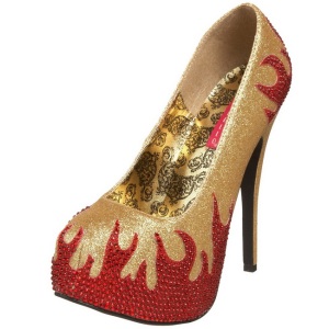Oro Pietre Scintillanti 14,5 cm Burlesque TEEZE-27 Scarpe donna tacco altissime
