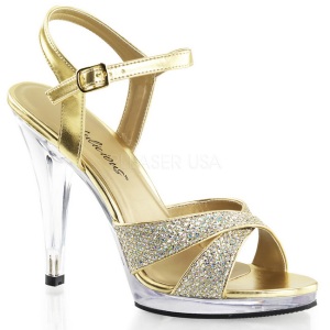 Oro Scintillare 12 cm FLAIR-419G Sandali Donna con Tacco