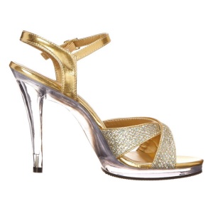 Oro Scintillare 12 cm FLAIR-419G Sandali Donna con Tacco