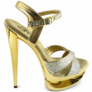 Oro Scintillare 16,5 cm Pleaser ECLIPSE-619G Scarpa Stiletto Alto