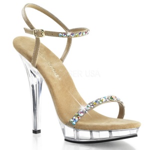 Oro Strass 13 cm LIP-131 Plateau Sandali Tacco Altissimo