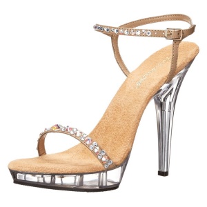 Oro Strass 13 cm LIP-131 Plateau Sandali Tacco Altissimo