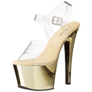 Oro Trasparente 18 cm SKY-308 Plateau Tacchi Alti a Spillo