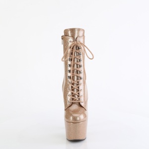 Oro glitter 18 cm plateau stivaletti tacco alto donna