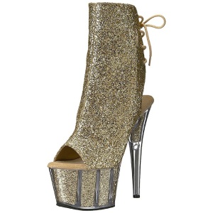 Oro scintillare 18 cm ADORE-1018G stivaletti plateau suola donna