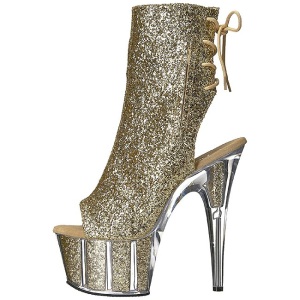 Oro scintillare 18 cm ADORE-1018G stivaletti plateau suola donna