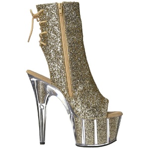 Oro scintillare 18 cm ADORE-1018G stivaletti plateau suola donna