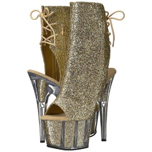 Oro scintillare 18 cm ADORE-1018G stivaletti plateau suola donna
